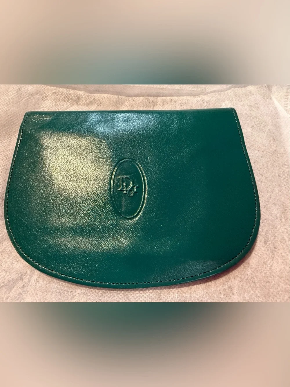 Dior Teal Leather Pouch Wallet